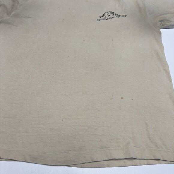 Vintage 90s Hogs Breath Inn T Shirt Mens XL 21.5x26.5 Tan Short Sleeve - Picture 8 of 16